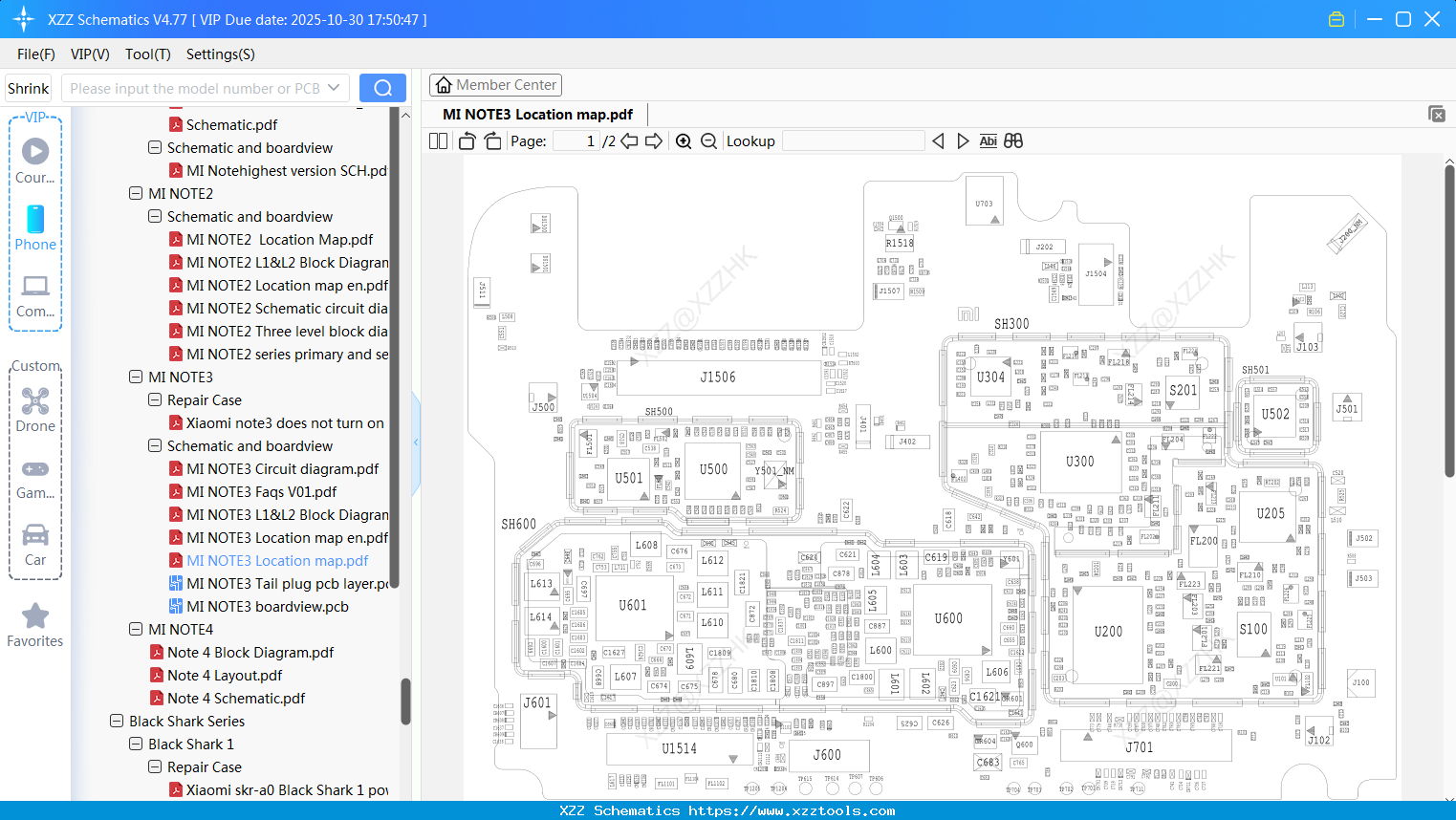 Xiaomi MI NOTE3 Location Map